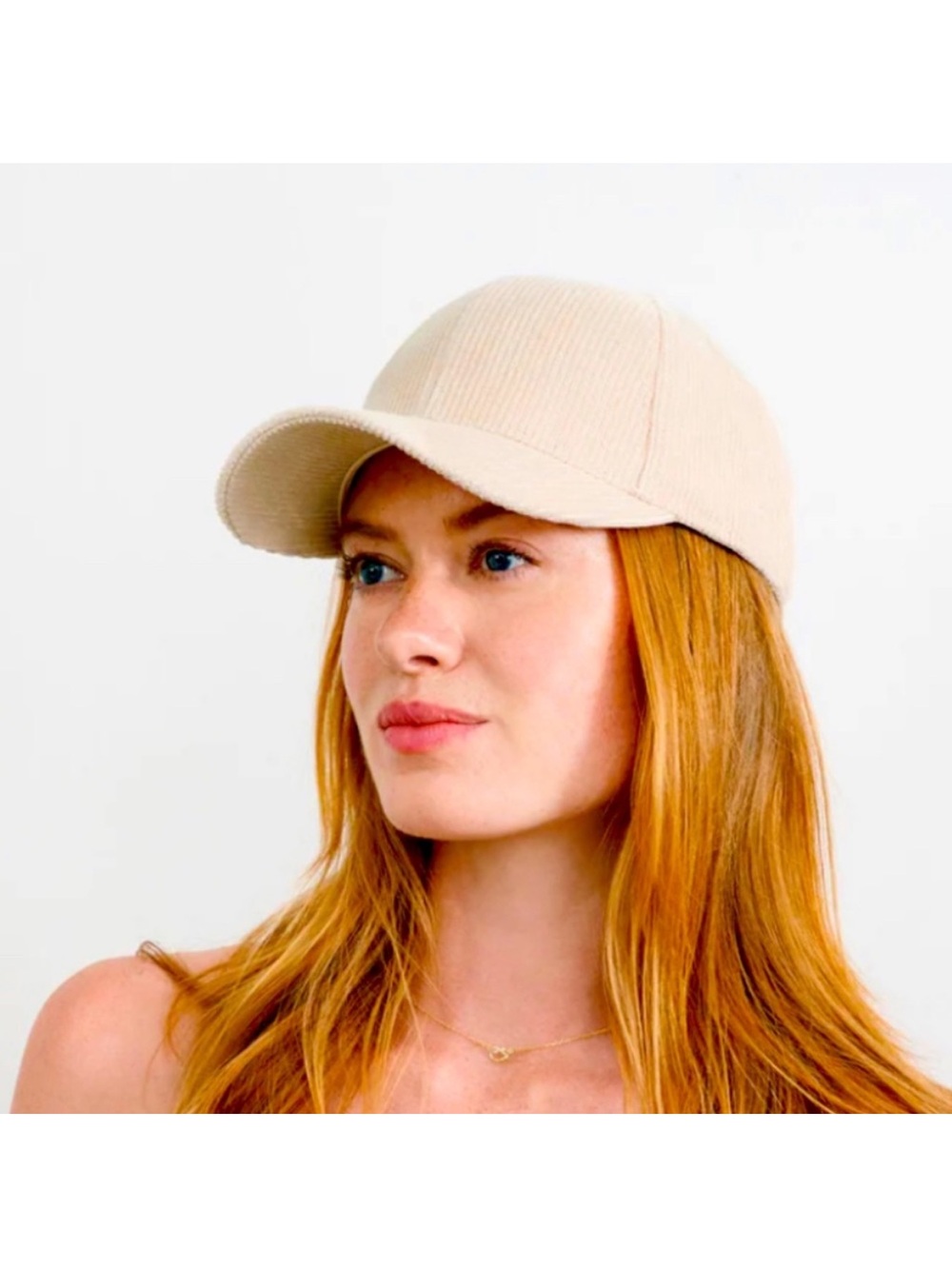 Marcella NYC Oatmeal Cream Corduroy Baseball Cap Hat Women’s Casual Wear